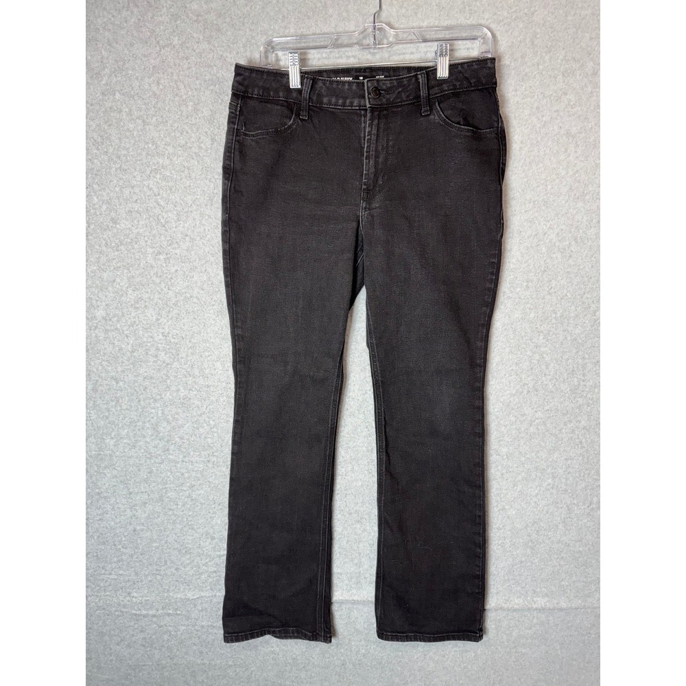 Old Navy Jeans Women's 10 Short WOW Boot-Cut Mid-Rise Black Wash Denim